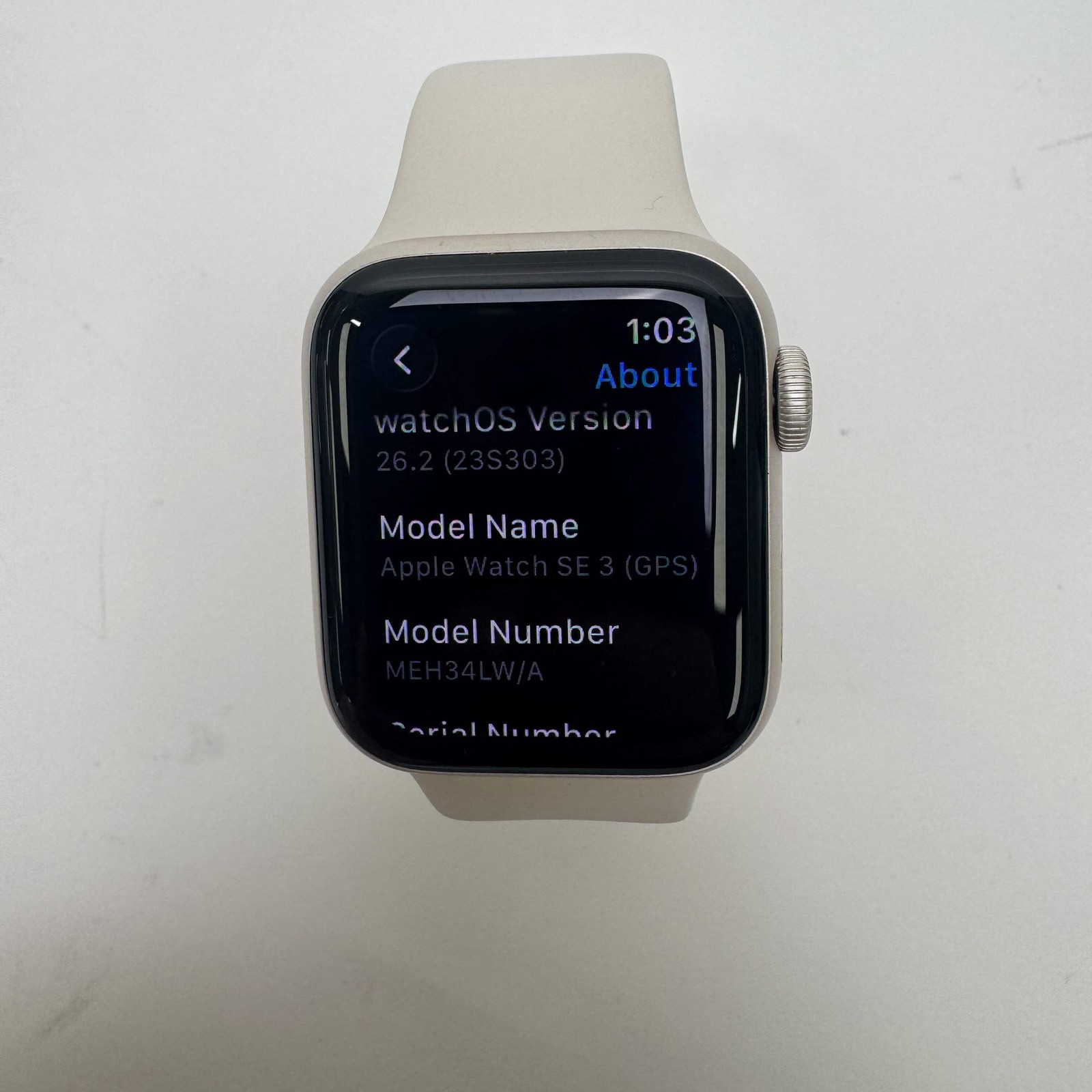 GPS Only Apple Watch SE 3 40MM Starlight Aluminum Starlight Sport Band MEH34LW/A