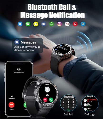 EF7 Smart Watch for Men(Answer/Make Call), 100+ Sports Modes Fitness EF7-C2-US