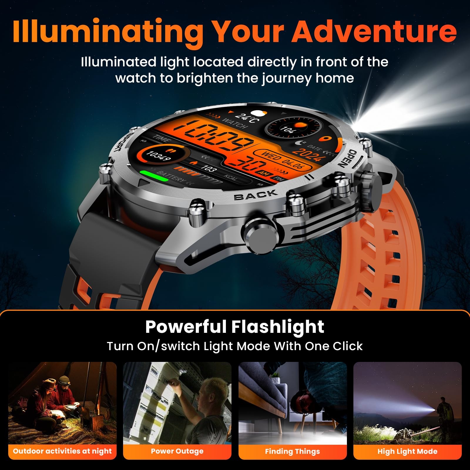 Smart Watches For Men Call/Notification1.52Hd Military Smart Watch Heart