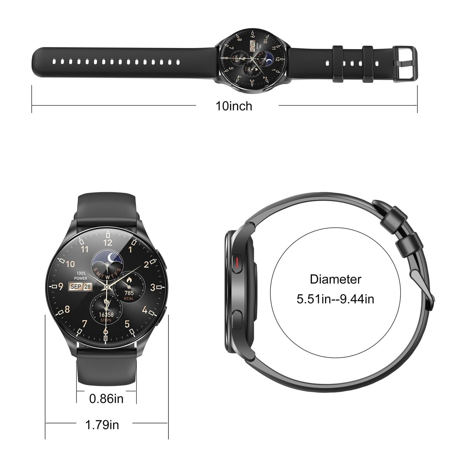 Smart Watch for Men Women,1.43″ AMOLED Touchscreen Fitness Tracker, Make/Answer