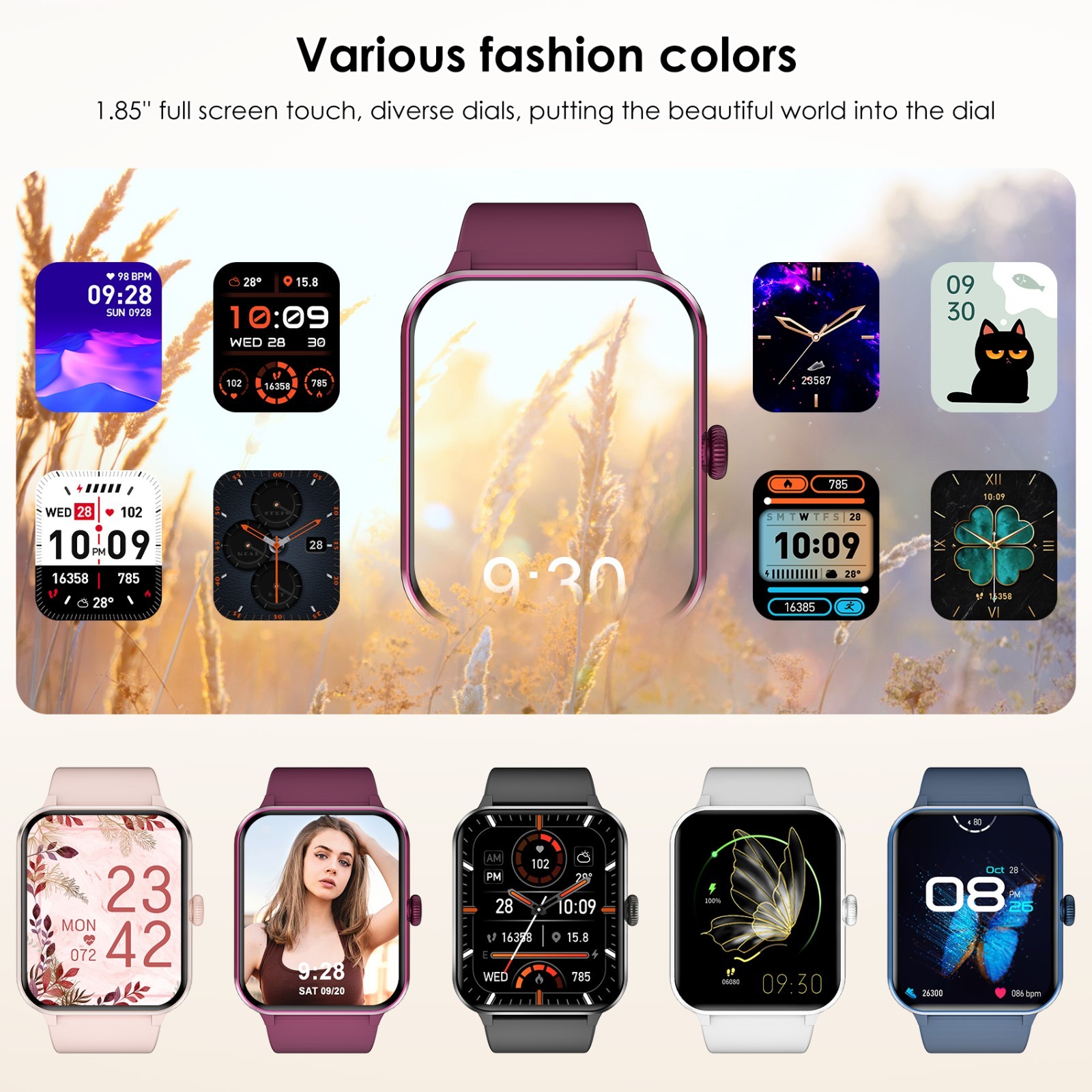 Smart Watch Women Men Fitness Tracker Blood Pressure Heart Rate Sport Watches US