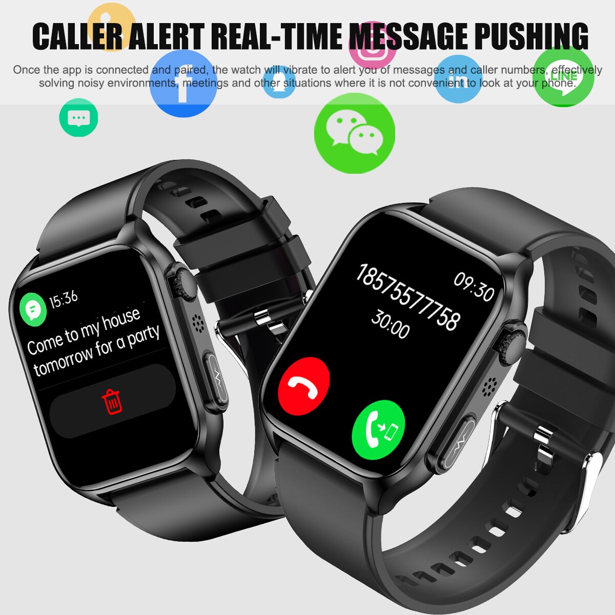 E500 Smart Watch Men BT Call ECG BP SpO2 Body Temp Health Fitness Tracker 1.96″