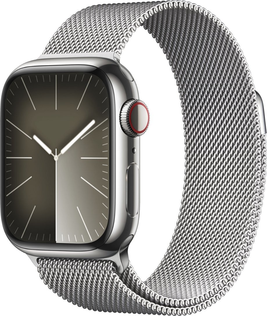 Apple Watch Series 9 (GPS + Cellular) 41mm – Silver Stainless Steel Case &