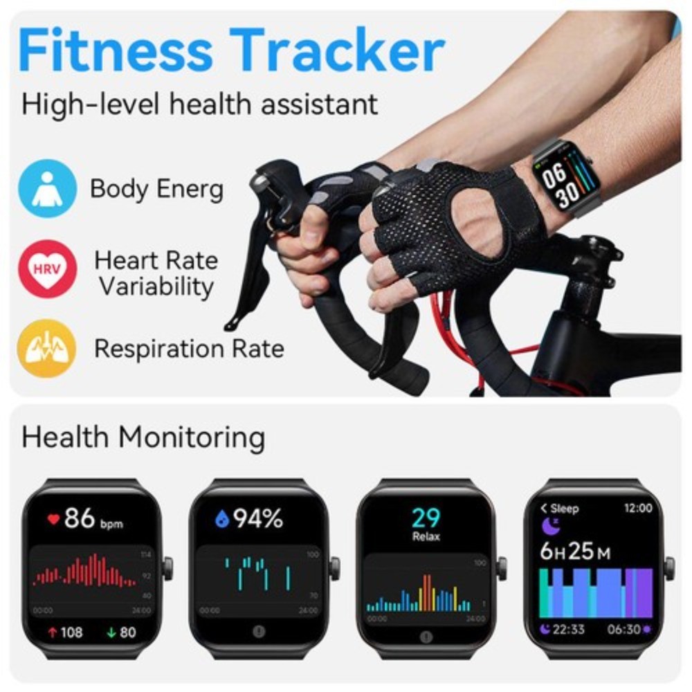 IDW16 Smart Watch with Heart Rate Monitor – Message Reminder, Long Battery Life