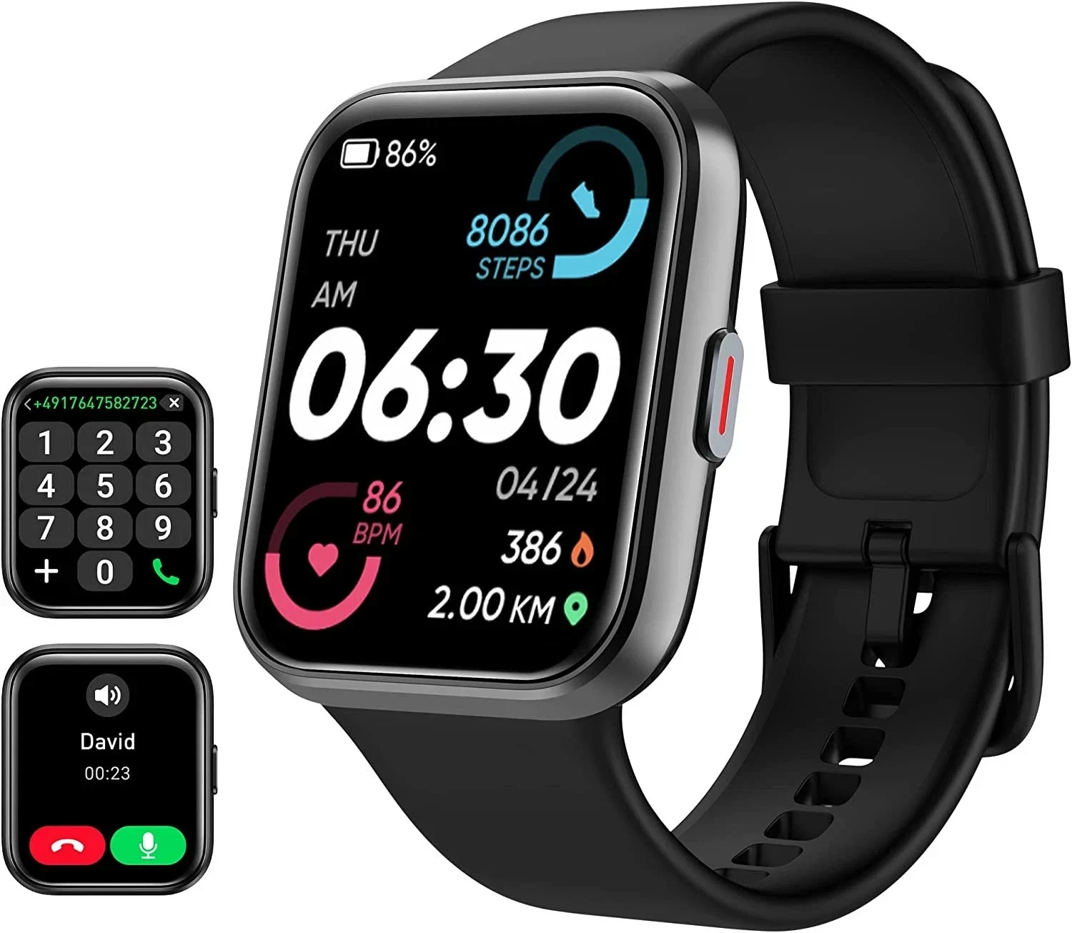 Tensky Smart Watch for Men/Women Android & iPhone, Alexa Built-in, 1.8″ Touch Sc