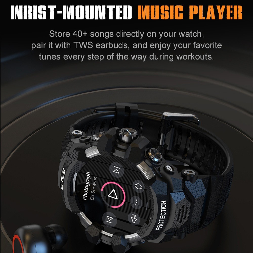 Military Smart Watches For Men GPS Tactical LED Flashlight Sport Fitness Tracker