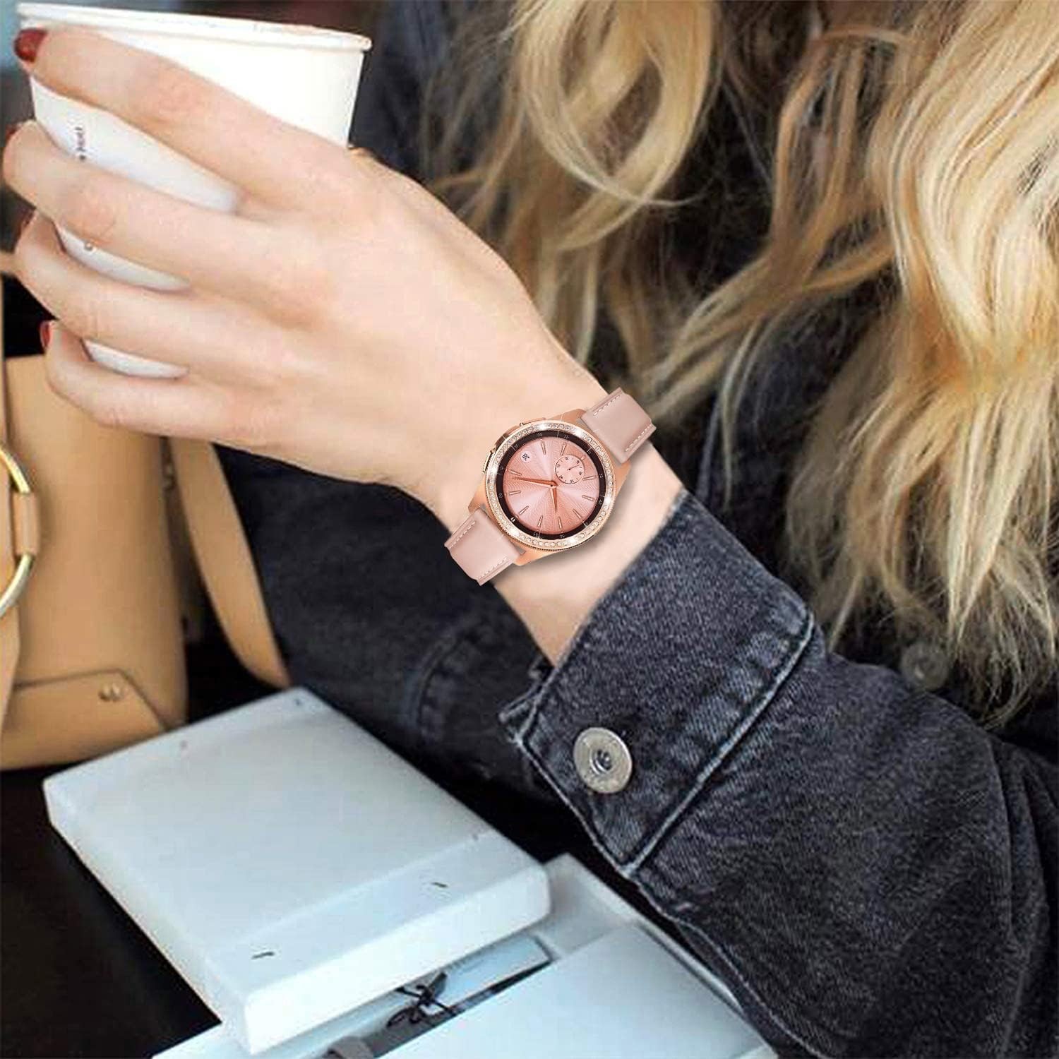 Bling Diamond Bezel Cover For Samsung Galaxy Watch 42mm Rose Gold Bumper