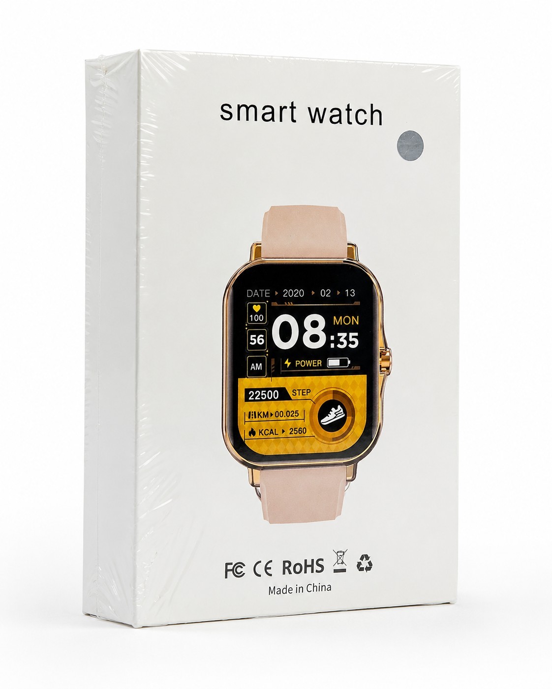 Generic Smart Watch Fitness Tracker Pink Silicone Band Sealed New In Box