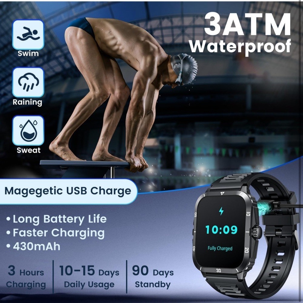 Smart Watch Fitness Tracker 2.0″ Full Touchscreen