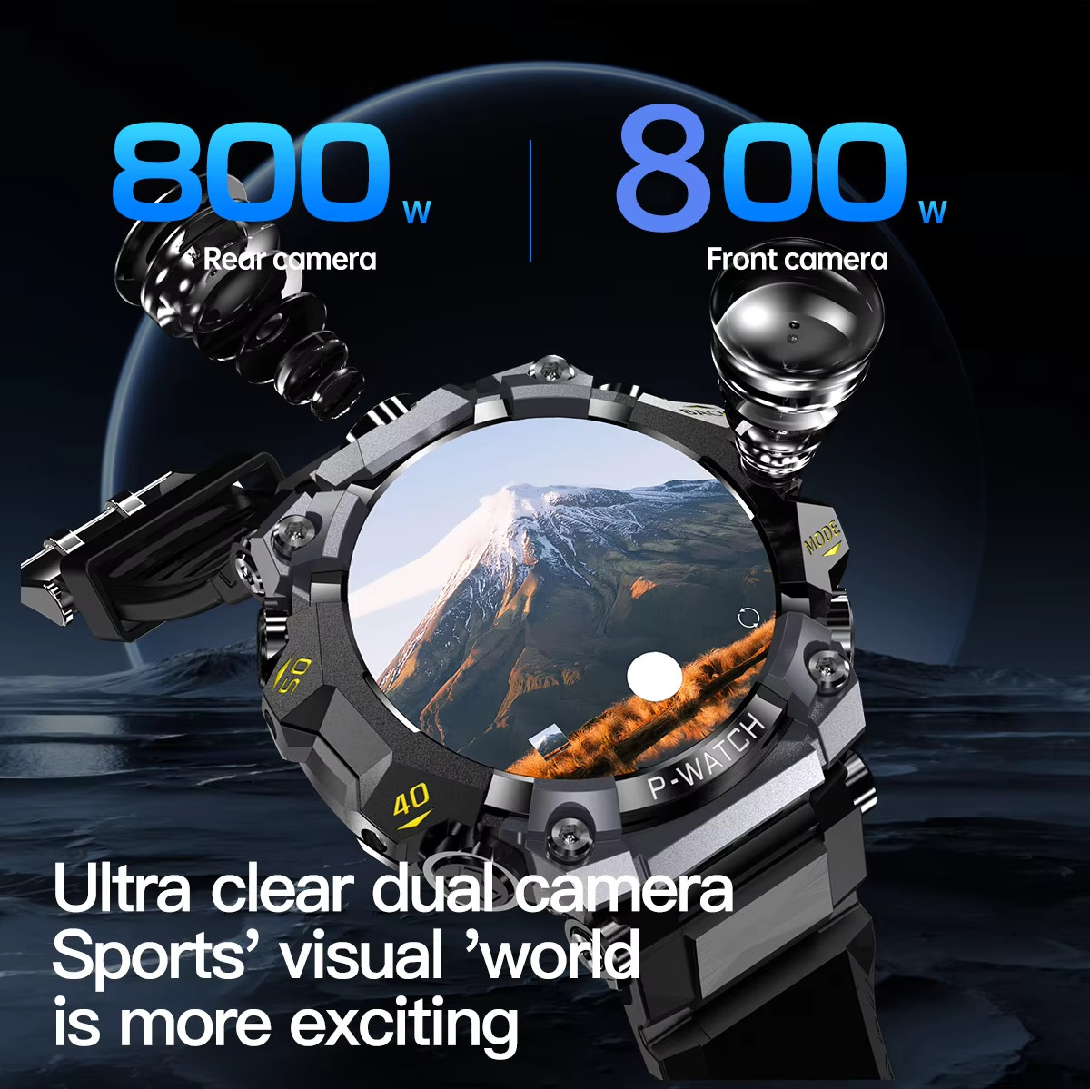 Q668 Smart Watch Android 10 4G SIM GPS WiFi 1.95″ AMOLED IP68 Waterproof
