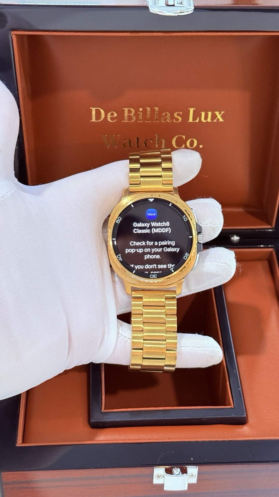 Custom 24k Gold Plated Samsung Galaxy Watch 8 Classic Gold Band GPS LTE 46mm