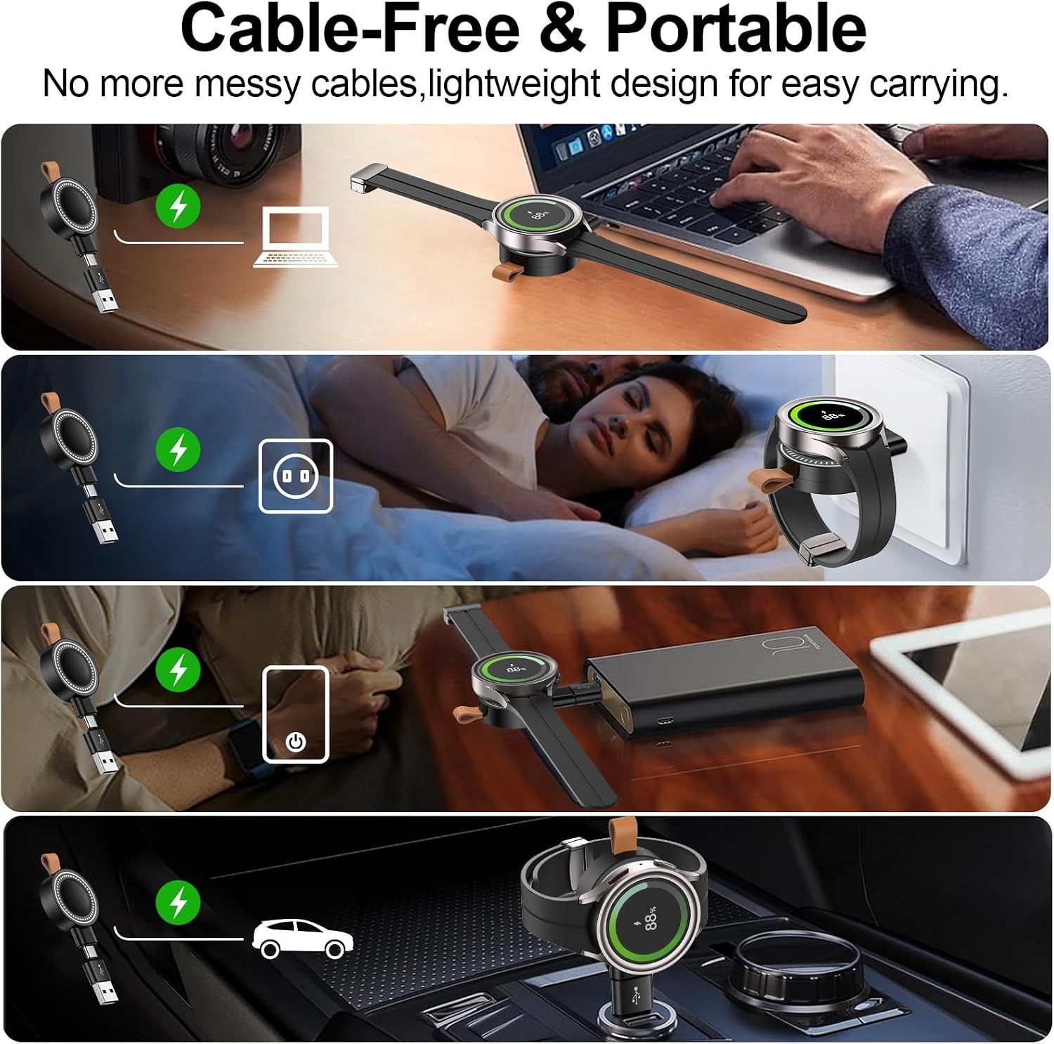 Samsung Watch Charger for Galaxy Watch 8 7 Ultra 6 5 4 Classic Magnetic USB C