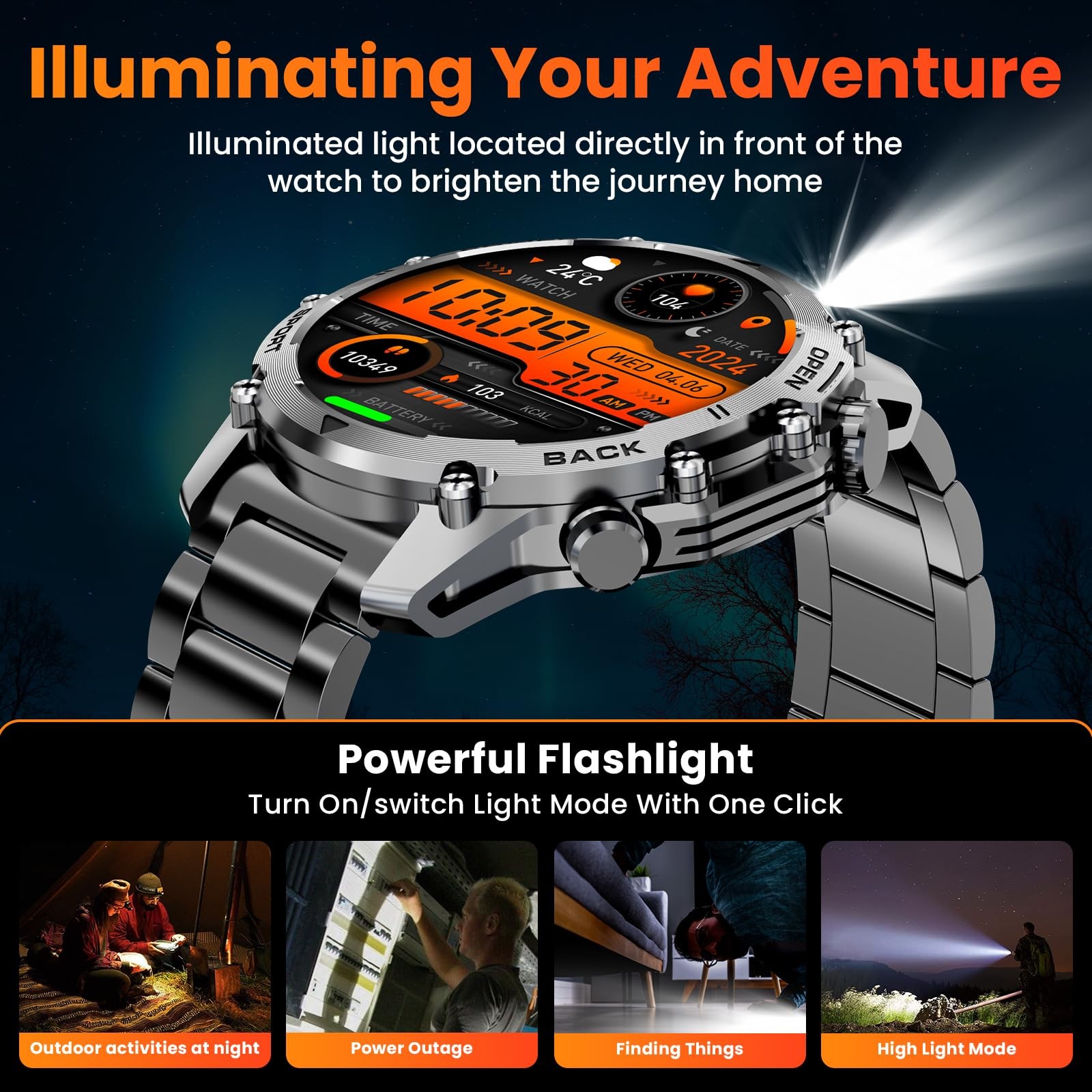 Smart Watches for Men (/Notification),Style Kits,Military with Heart Rate/Sle…