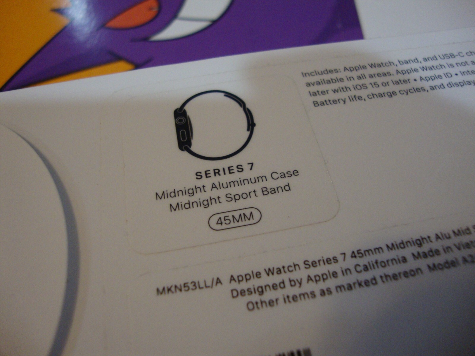Apple Watch Series 7 45mm Aluminum Case with Sport Band Midnight