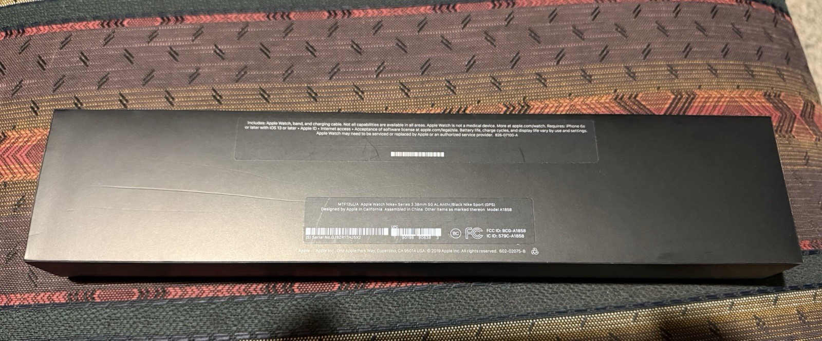 Apple Watch Series 3 38mm Space Gray Nike Sport Band with Box New Condition