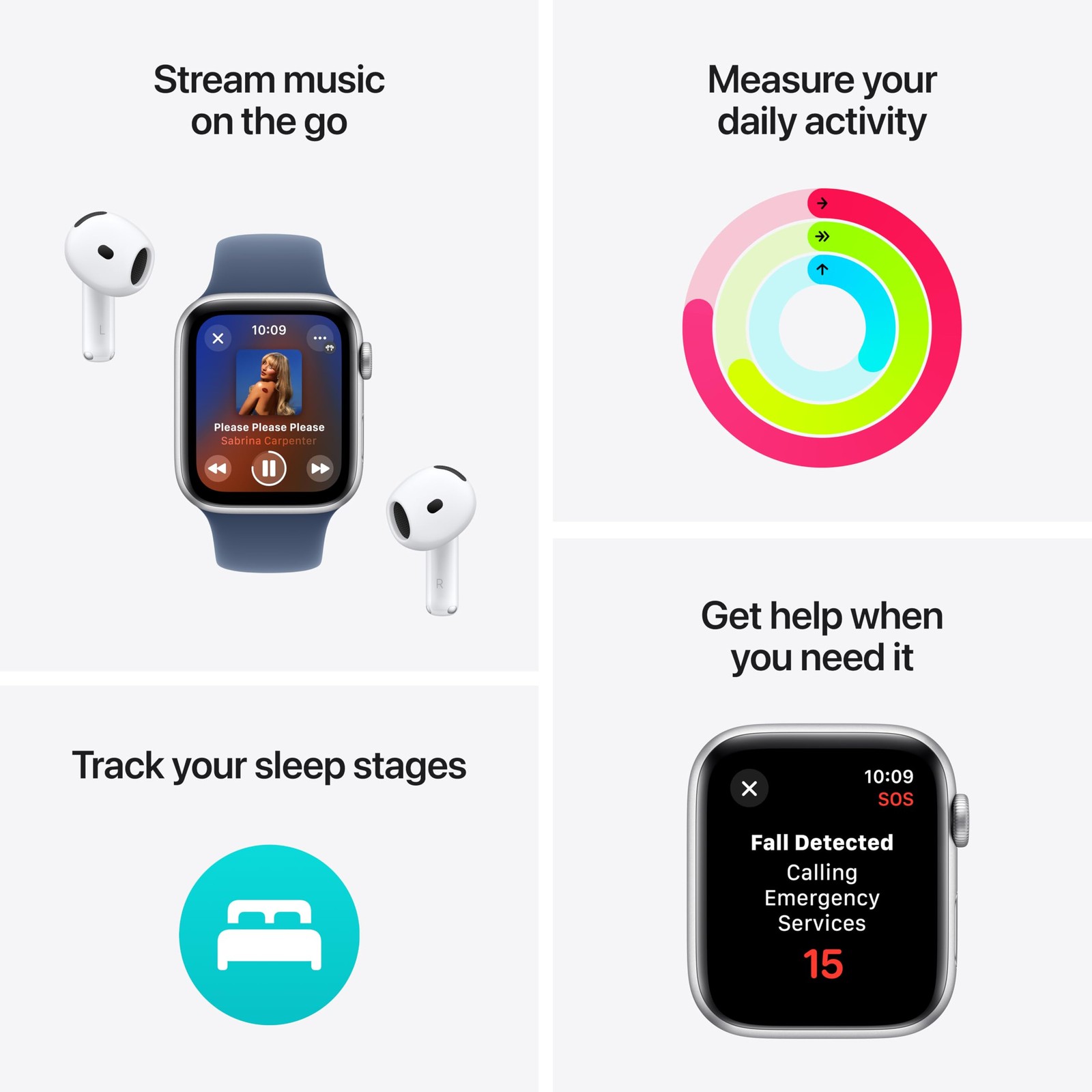 Apple Watch SE (2nd Gen) [GPS 44mm] Smartwatch with Starlight Aluminum Case with