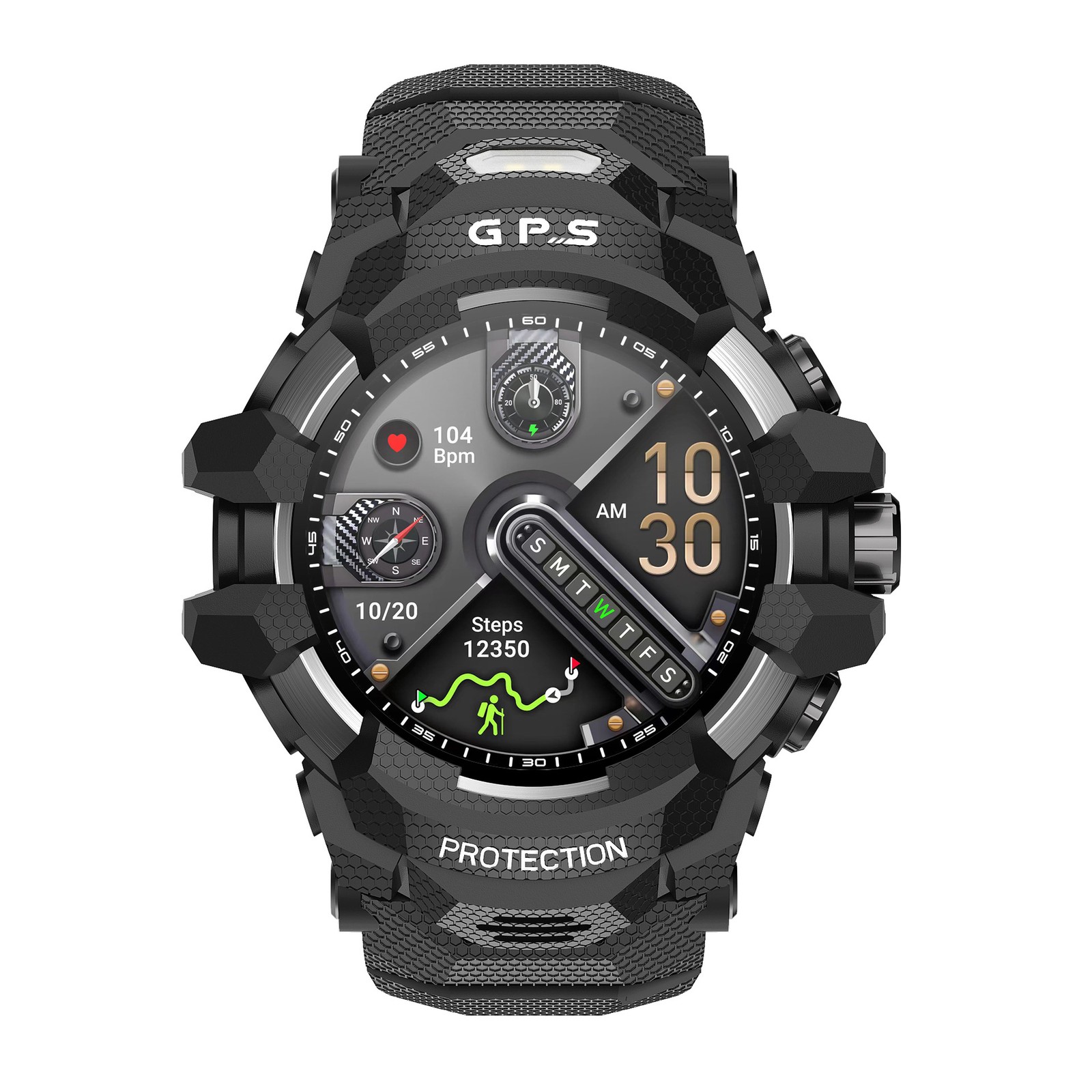 Military Smart Watches For Men GPS Tactical LED Flashlight Sport Fitness Tracker