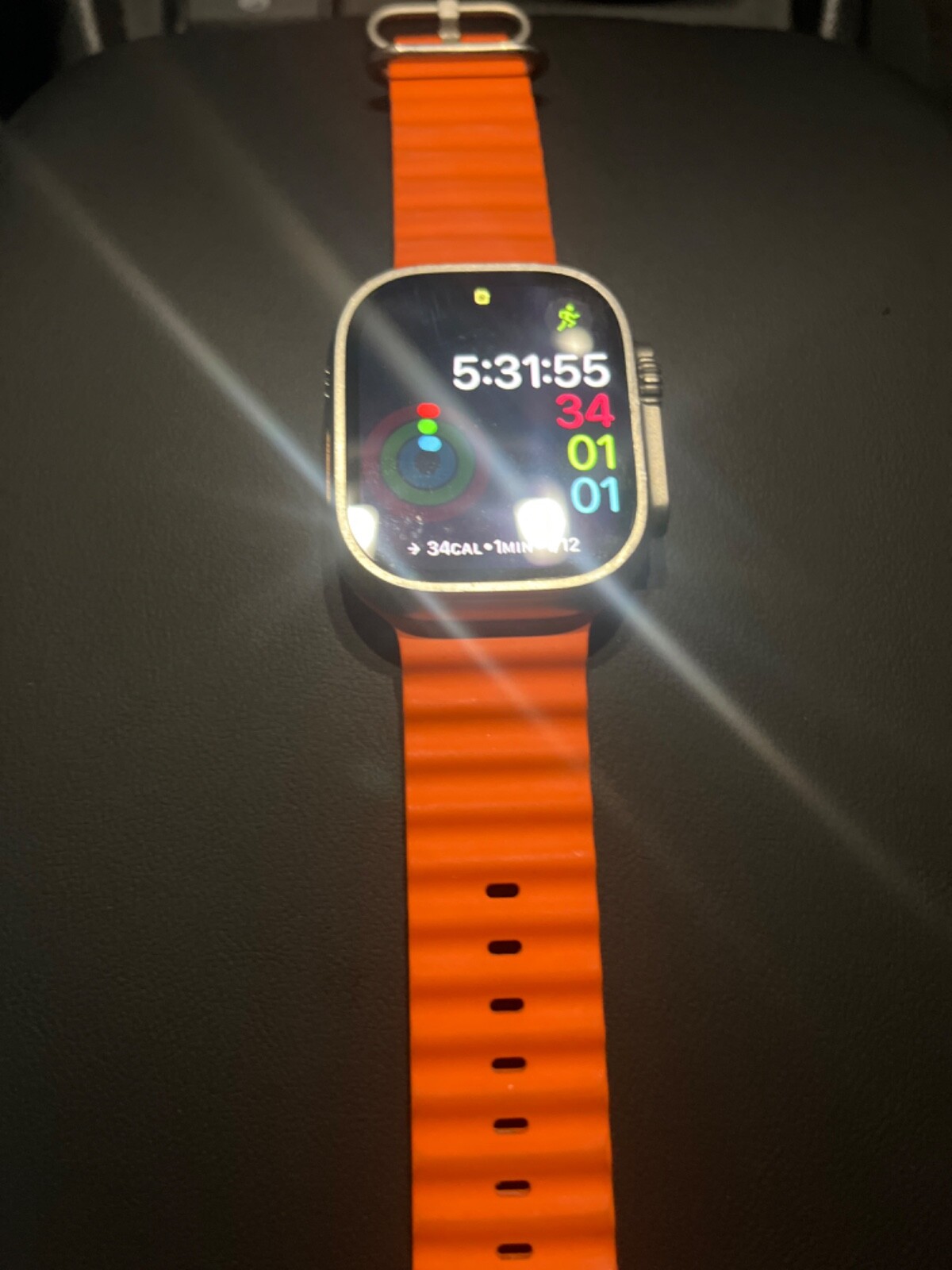 Apple Watch Ultra 49mm Titanium Case with Orange Alpine Loop, Medium (GPS +…