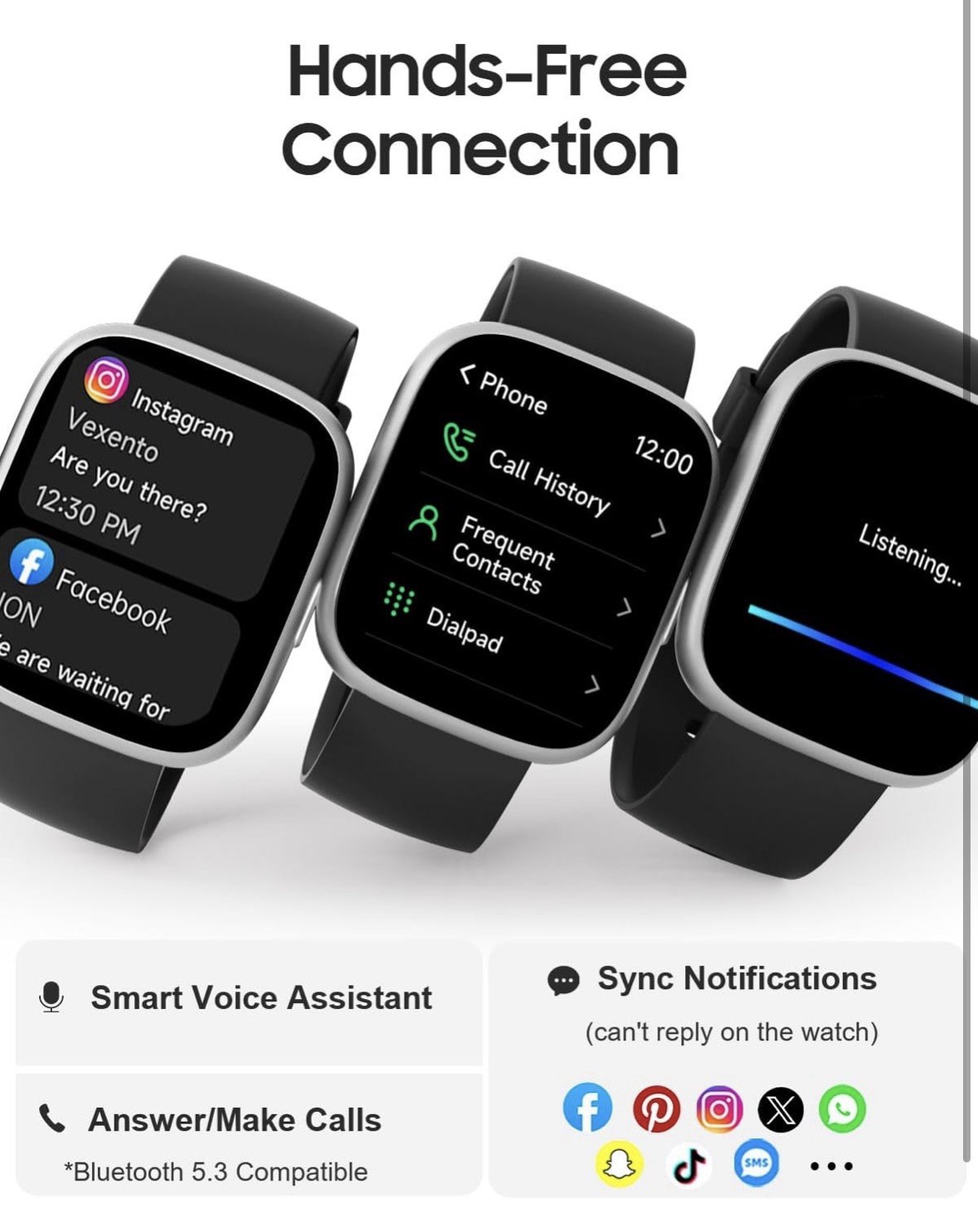 TOOBUR Smart Watch For Men/Women Alexa Built In Waterproof IP68 Fitness Tracker