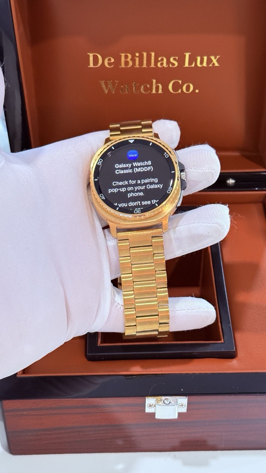 Custom 24k Gold Plated Samsung Galaxy Watch 8 Classic Gold Band GPS LTE 46mm