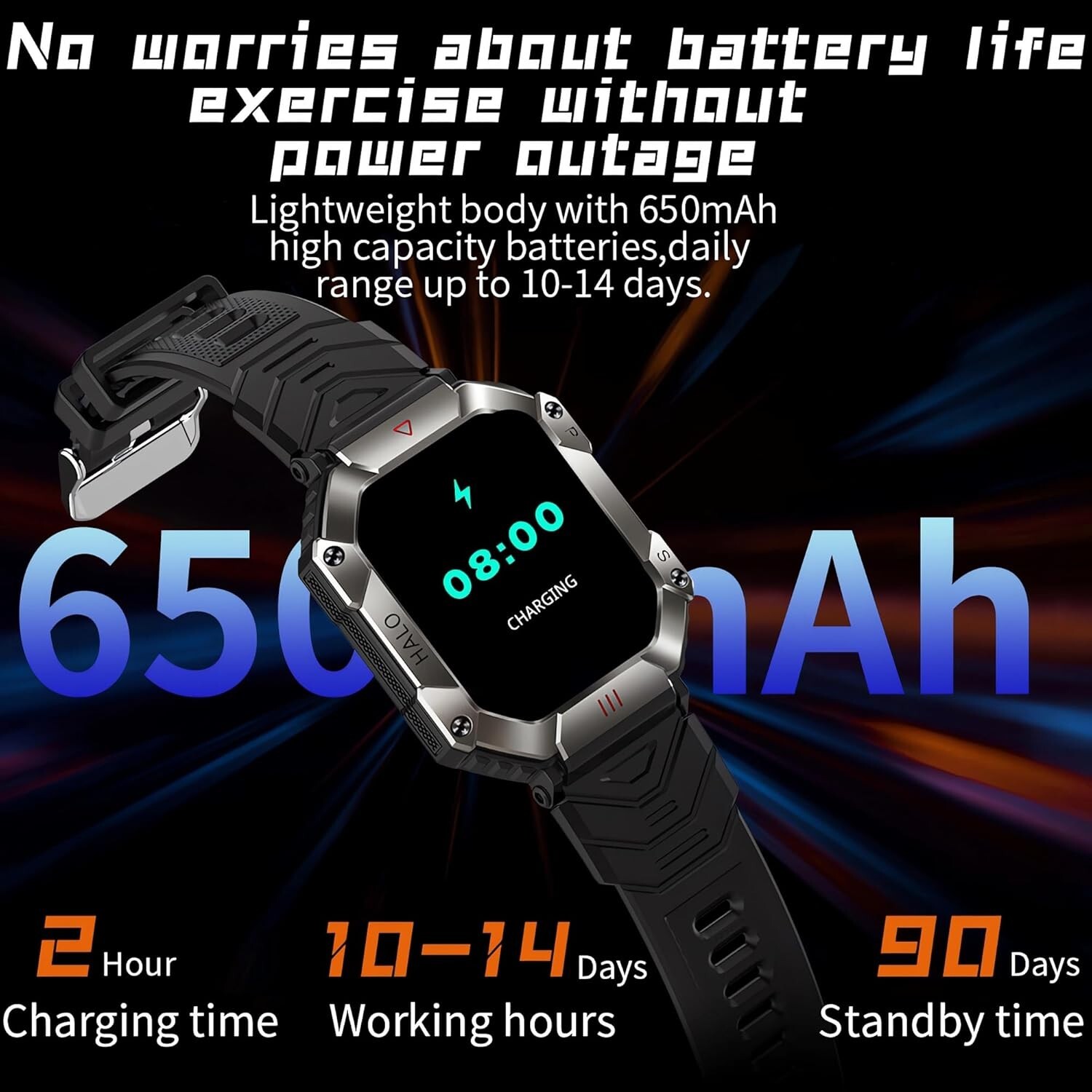 ⌚ Pard 2.0-inch IPS Screen Outdoor Travel Smart Sports Fitness Tracker, Ultra ⌚