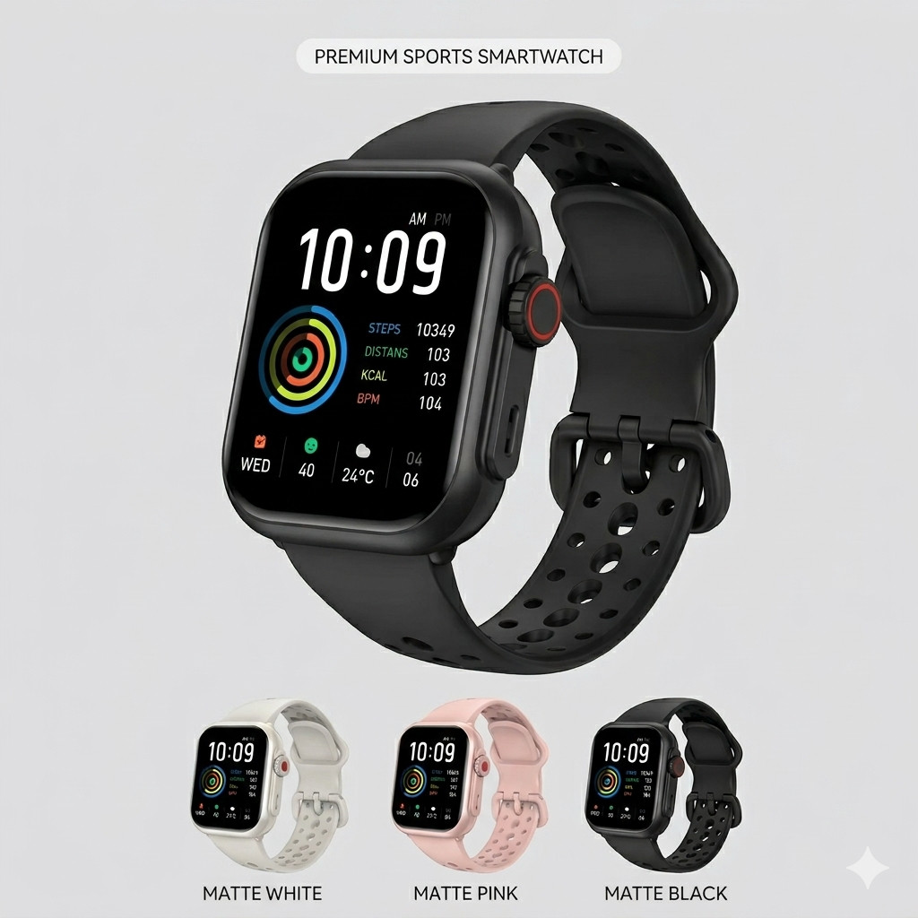1.85″ Smart Watch Men BT Call IP68 Fitness Tracker Heart Rate 1000mAh
