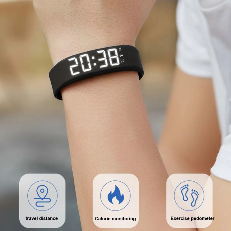 Smart Bracelet LED Digital Waterproof Smart Clock Smartband With running
