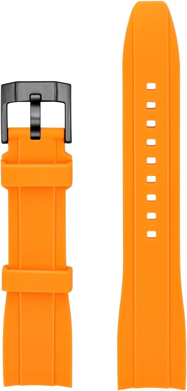 18mm 20mm 22mm Silicone Rubber Watch Band for Traditional Watches, Curved Ends