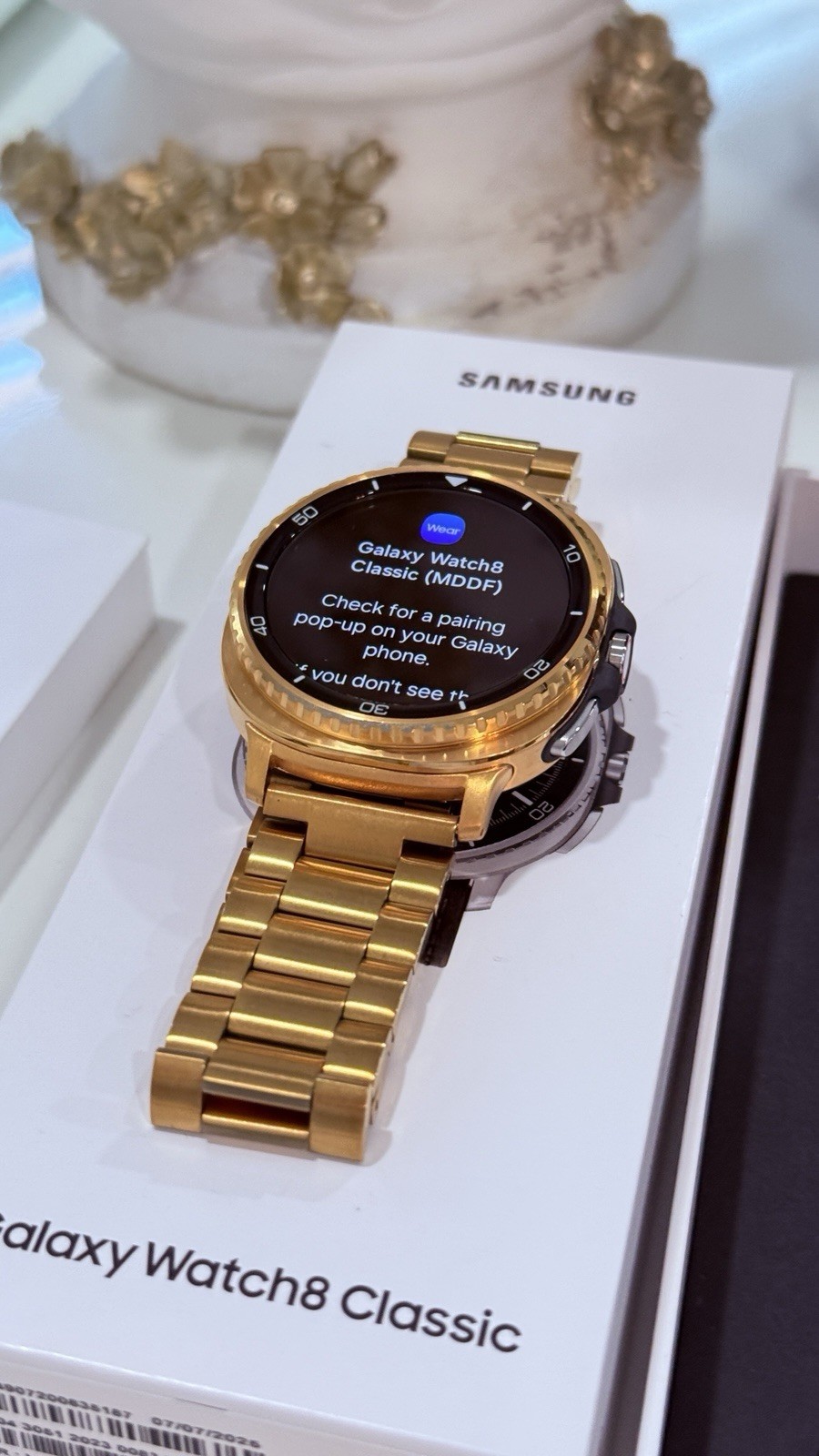 Custom 24k Gold Plated Samsung Galaxy Watch 8 Classic Gold Band GPS LTE 46mm