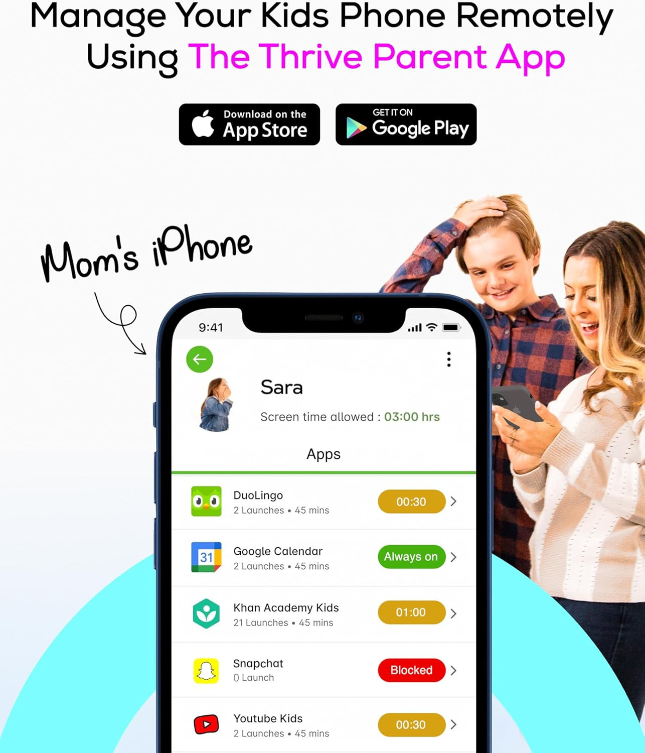 Thrive Kids Smart Phone – Safe Android Phone for Kids & Teens with Parental Cont