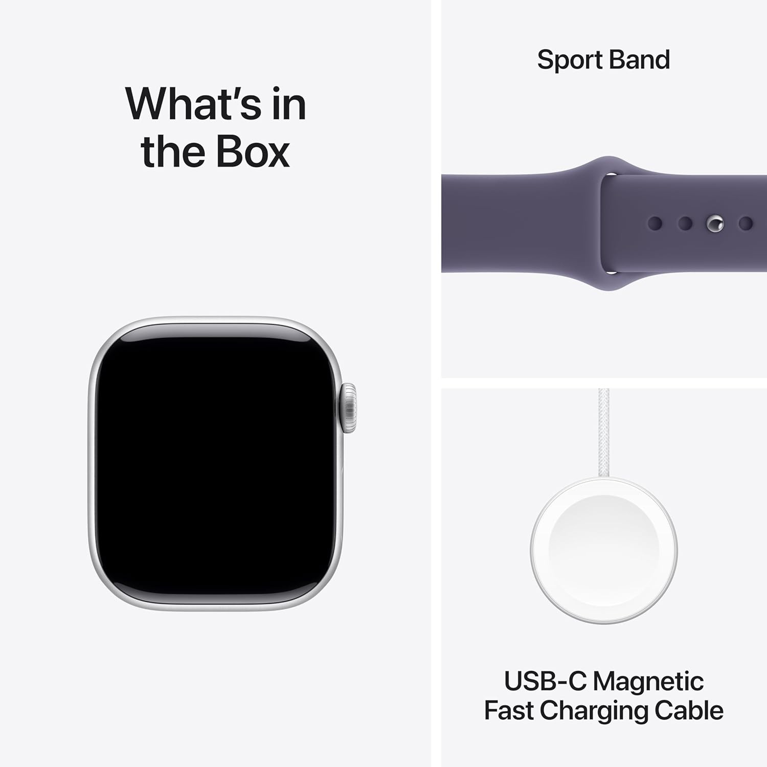 Apple Watch Series 11 42mm GPS+Cell Silver w S/M Purple Fog Sport Band MF8H4LW/A