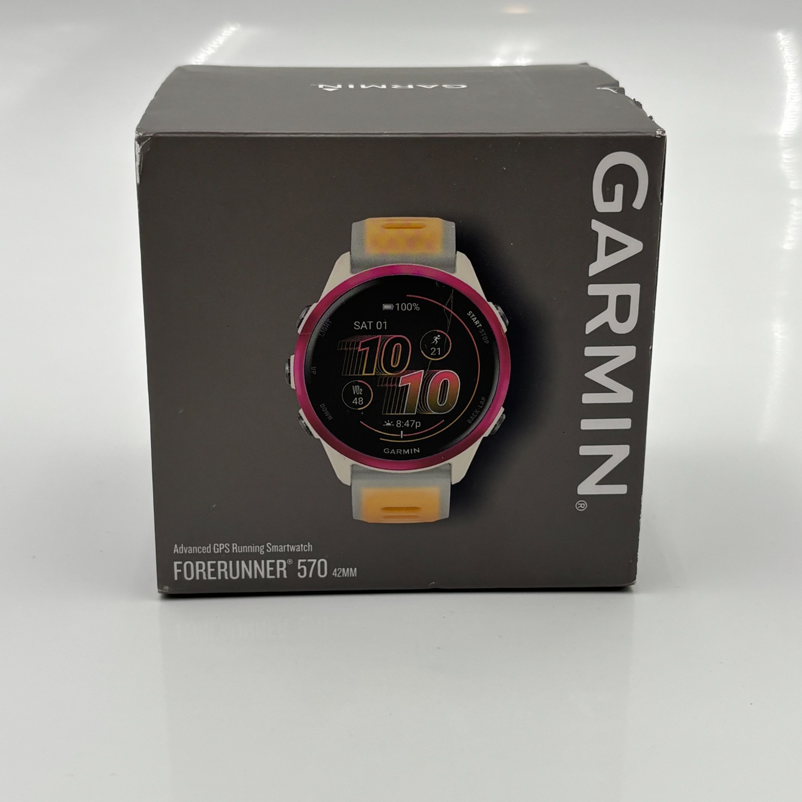 Garmin Forerunner 570 GPS 42mm Running Triathlon Watch Raspberry Aluminum New