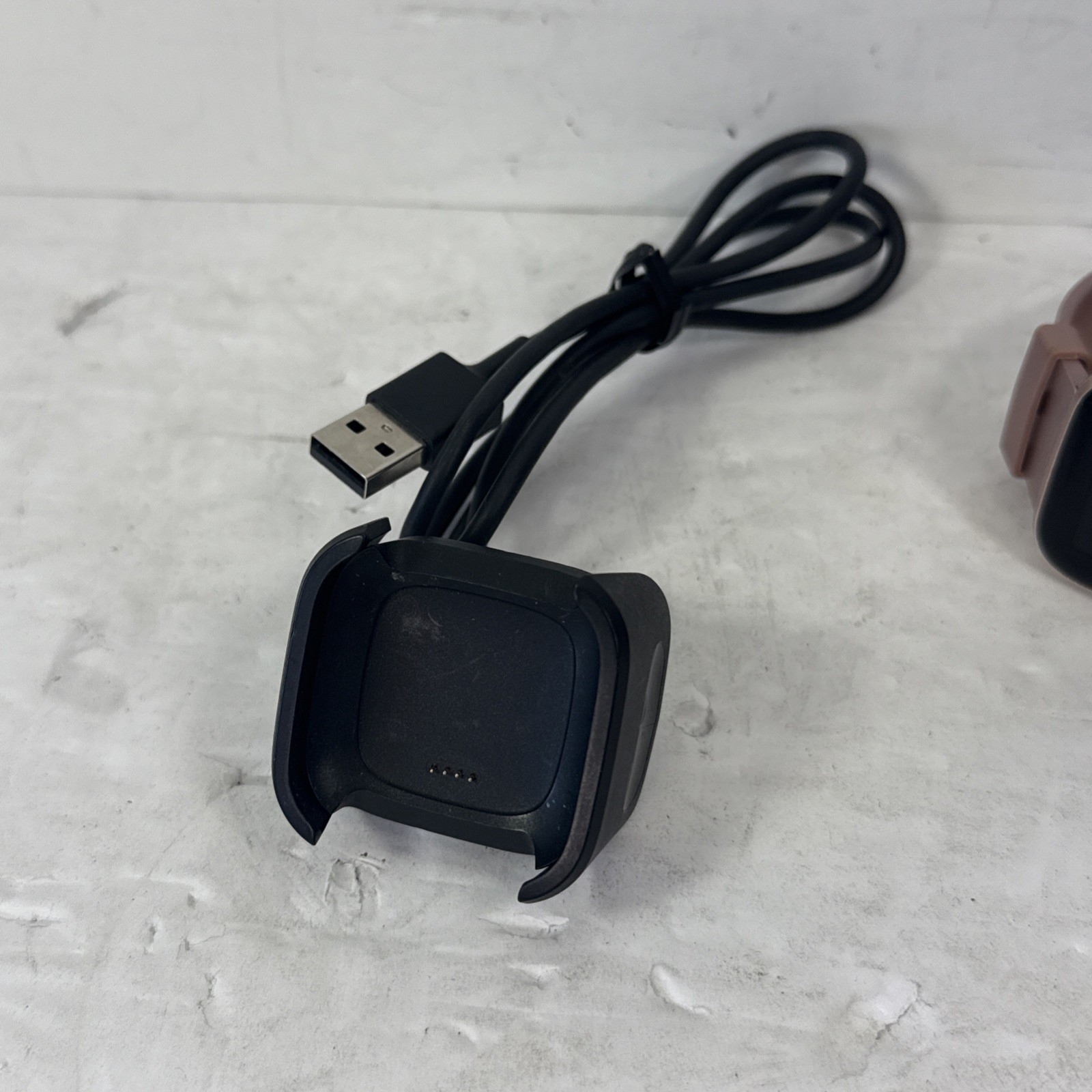 Fitbit Versa 2 Health & Fitness Smart Watch Copper Rose Pink Band FB507 TESTED ✅