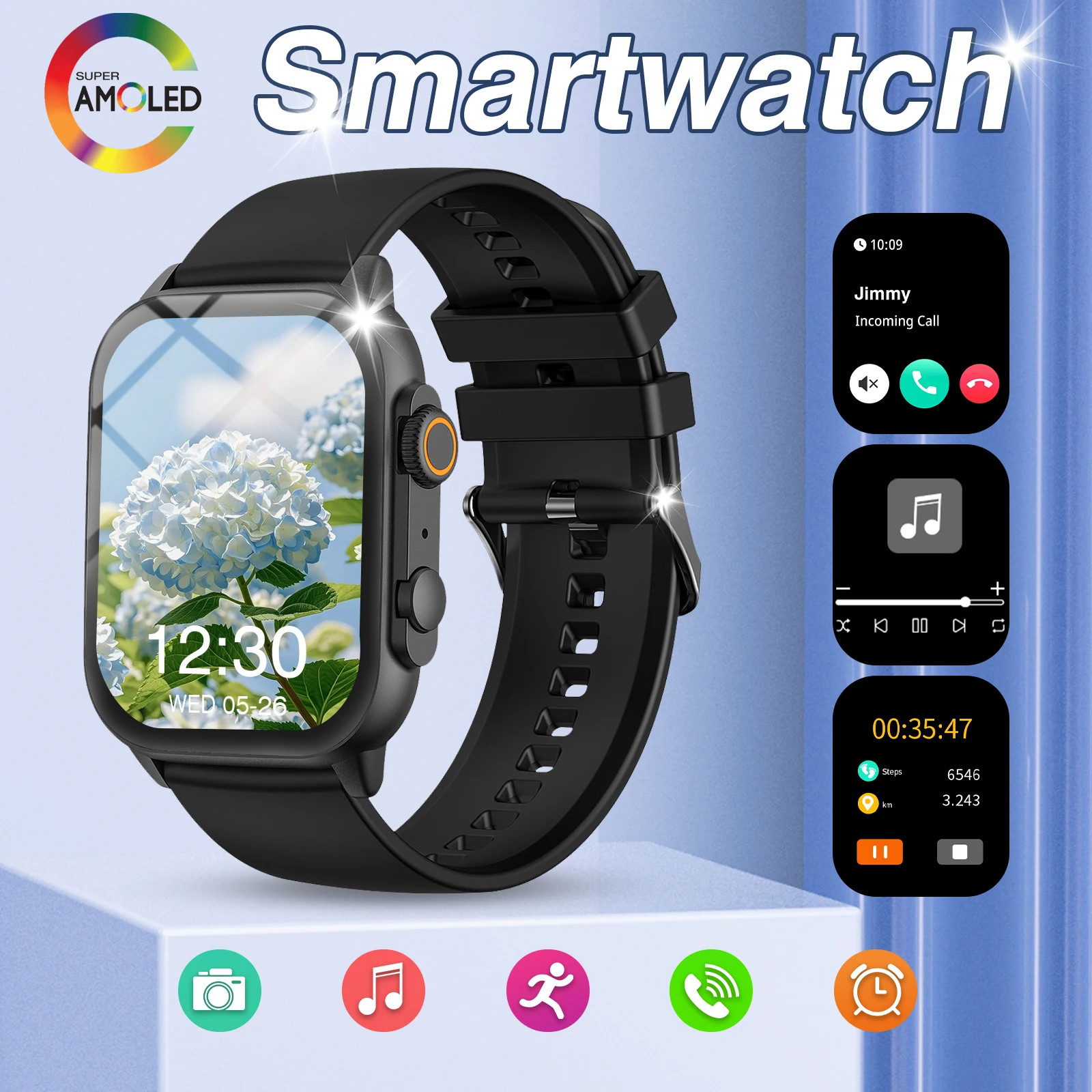 Smart Watch, Wireless Calling, Message Reminder, Multi-Sport Mode, 2.01-Inch HD