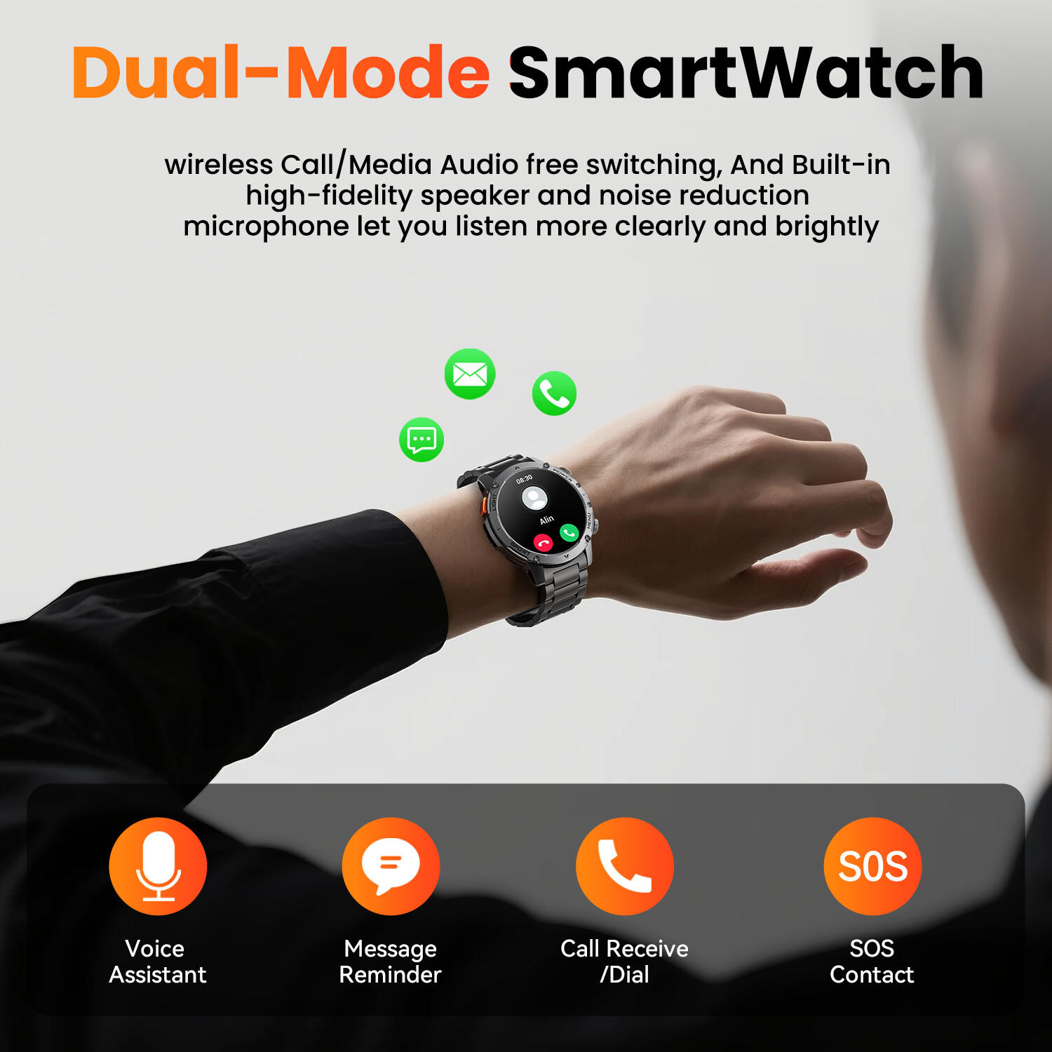 Military Smart Watch For Men (Answer / Make Call) 1000mAH Sports Fitness Tracker