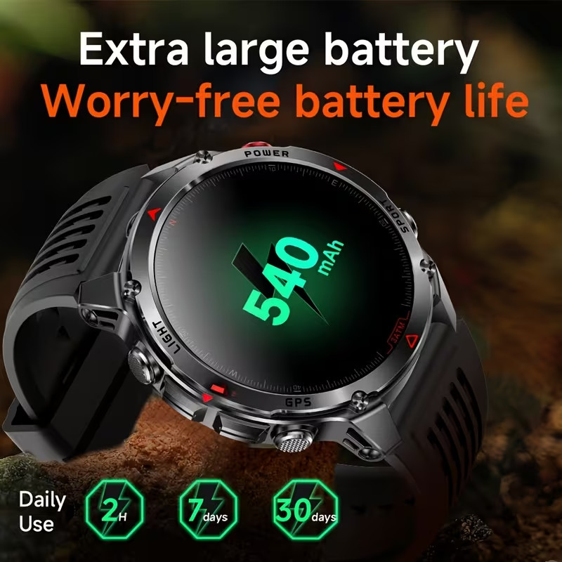 Men’s GPS Smartwatch Outdoor IPX8 3ATM Waterproof Bluetooth Call 1.46″ IPS