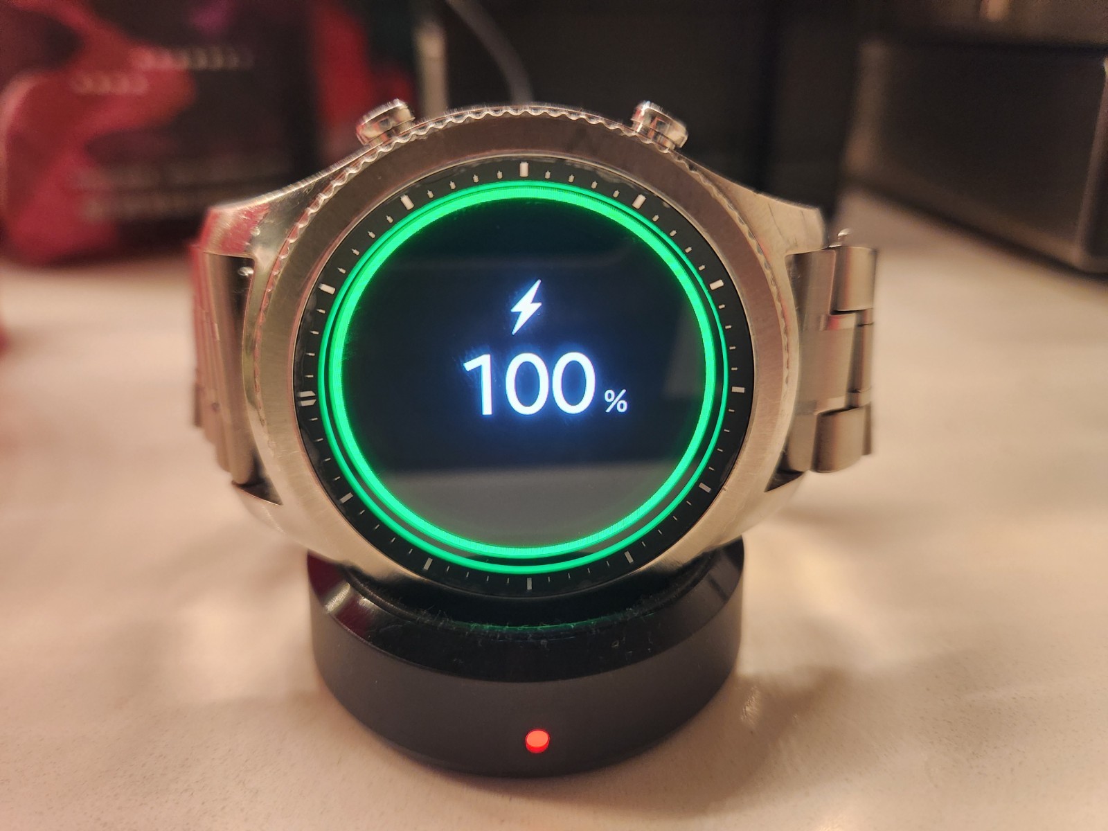 Samsung Gear S3 Classic with aftermarket stainless steel watch band