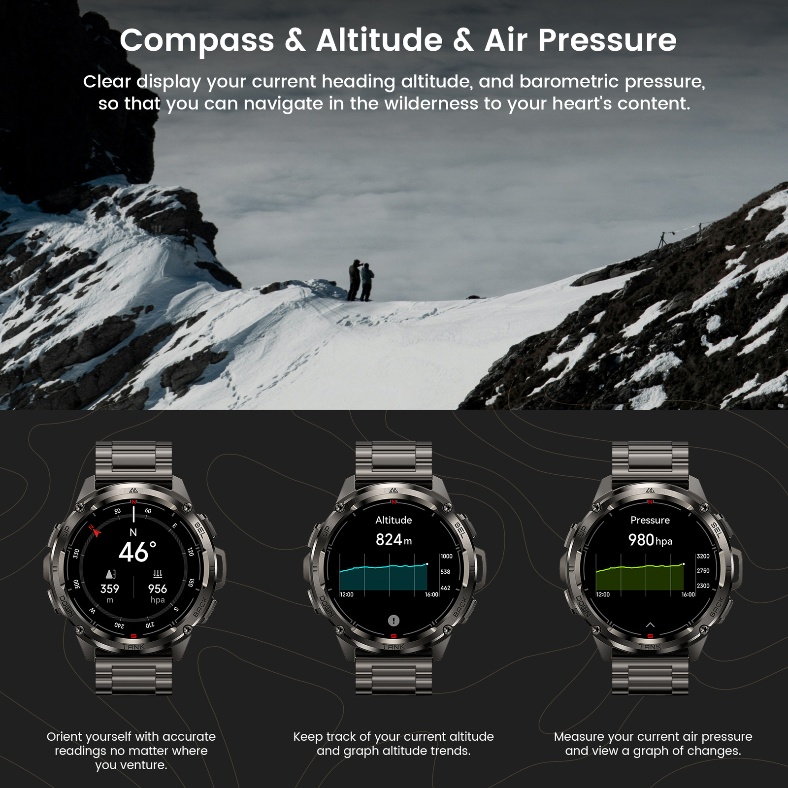 KOSPET TANK T3 Ultra GPS Men Smart Watch 60 Days Long Battery for Android IOS