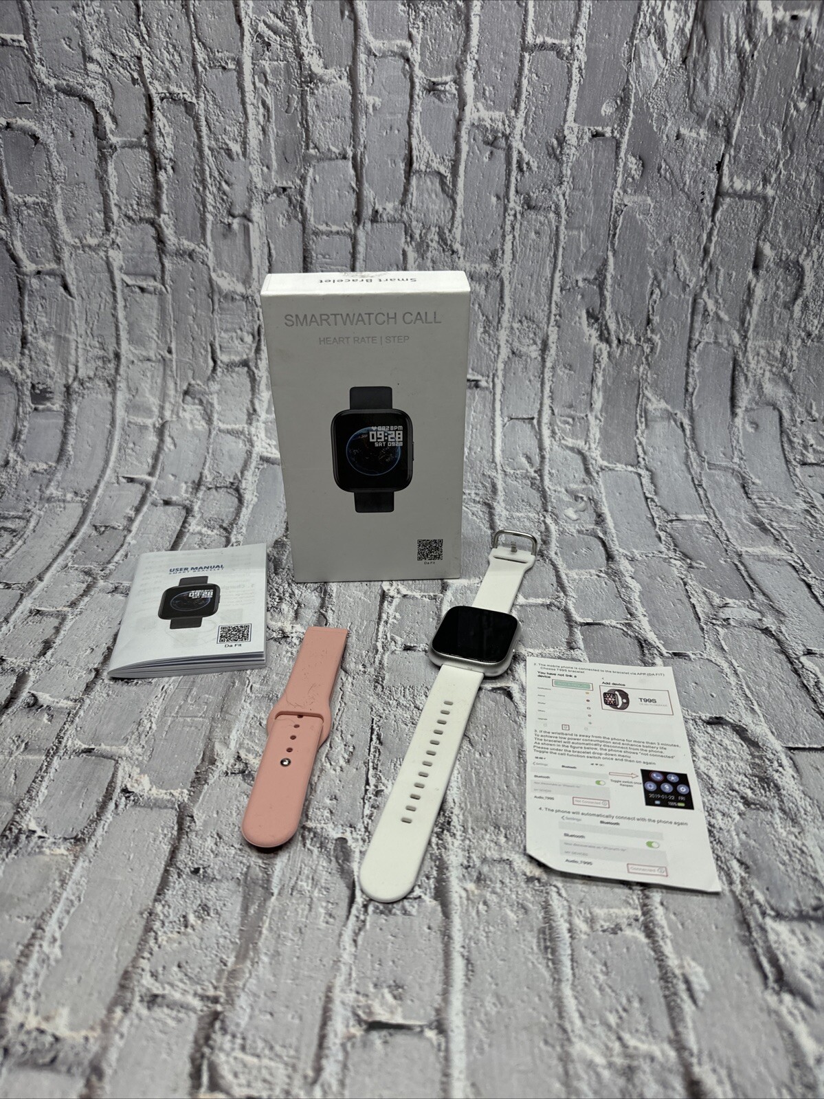 Silver Unisex Adults Heart Rate Monitor Bluetooth Fitness Tracker Smartwatch #D