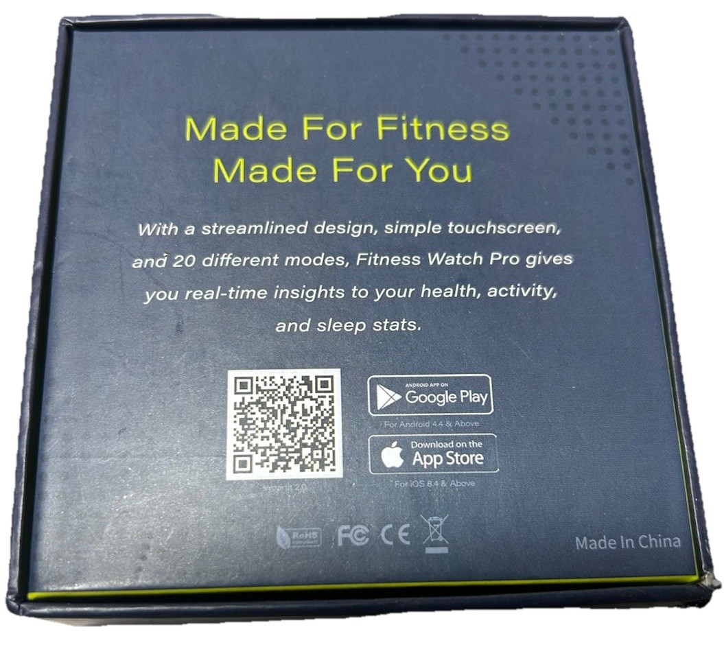 BLACK FITNESS Watch Pro ACTIVITY WATCH TRACKER HEART RATE Blood Pressure