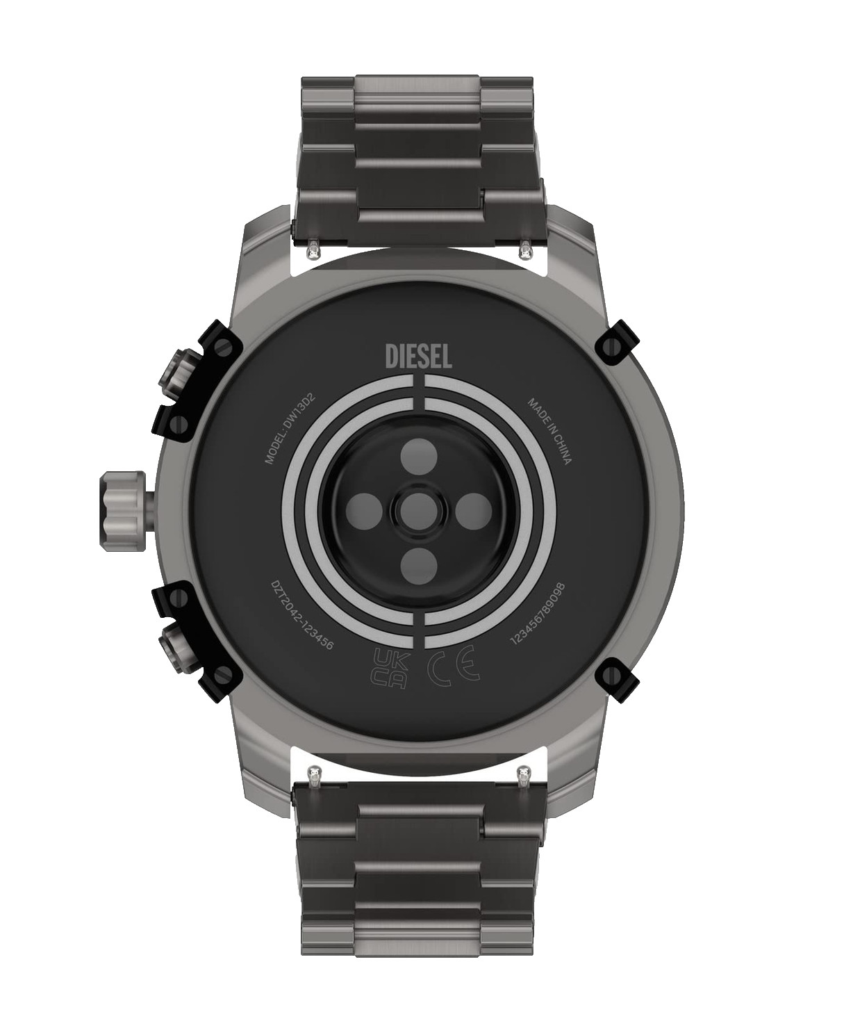DIESEL DZT2042 GRIFFED GEN 6 GUNMETAL STAINLESS STEEL BRACELET MENS SMARTWATCH