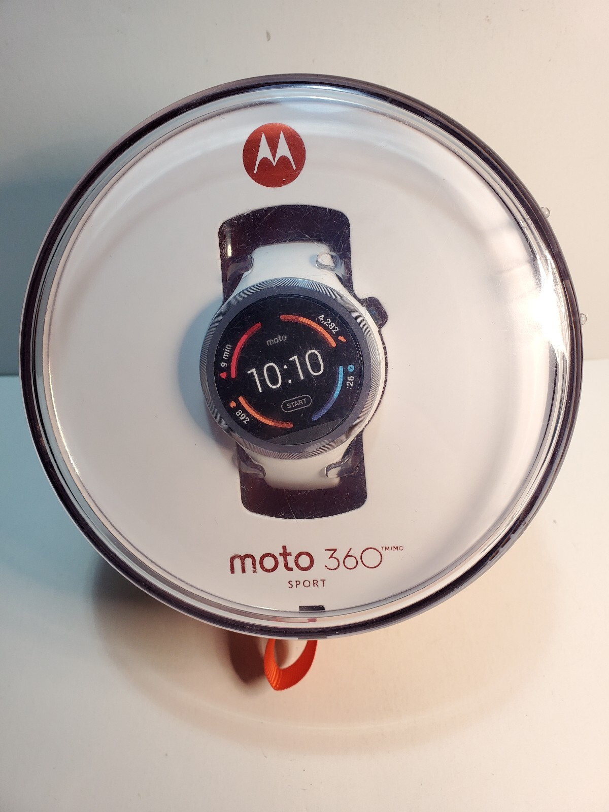 New Motorola Moto 360 Sport 45mm Silicone/Rubber Case White Sport Band Free Ship
