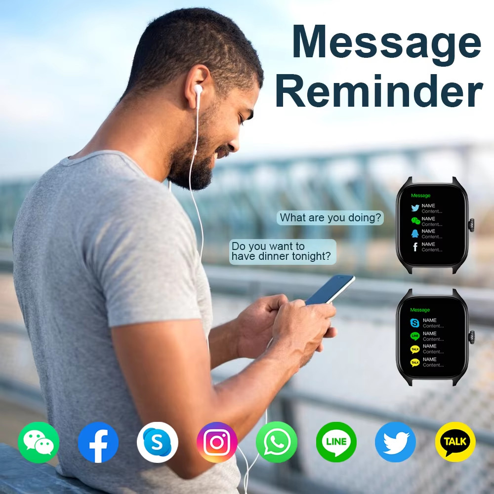 H9 Smartwatch Dial to Answer Calls Calorie Tracking Heart Rate Blood Oxygen Moni