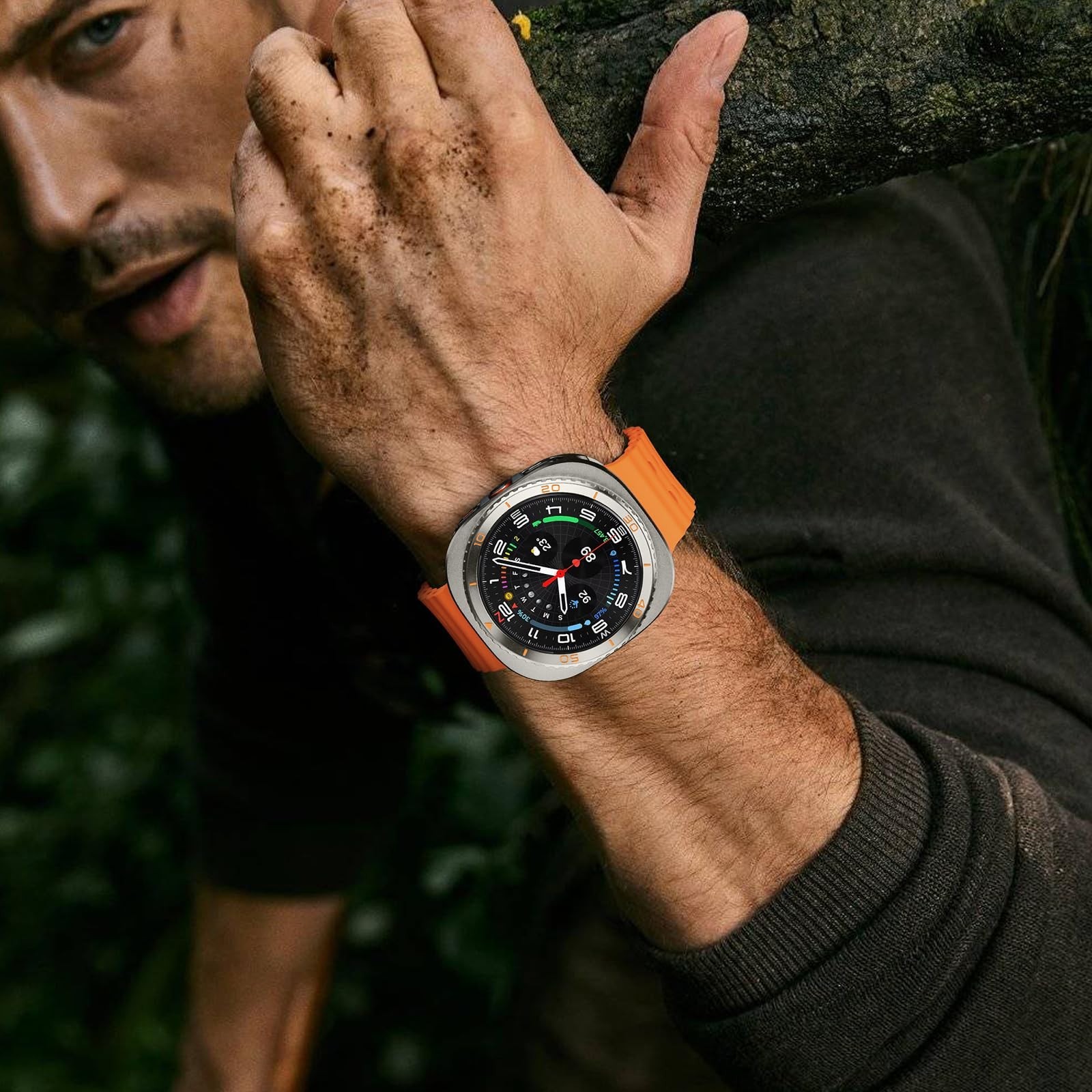 3-in-1 Metal Case for Samsung Galaxy Watch Ultra 47mm, Rugged Bumper & Screen Pr