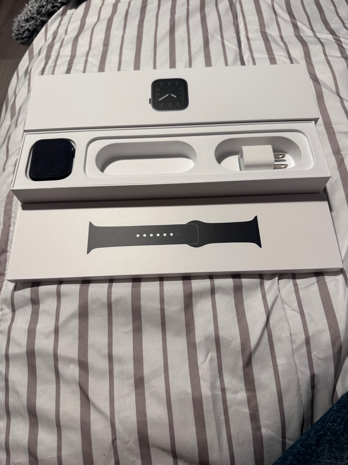 Apple Watch Series 5 44mm Space Gray Aluminum Case with Black Sport Band – S/M &