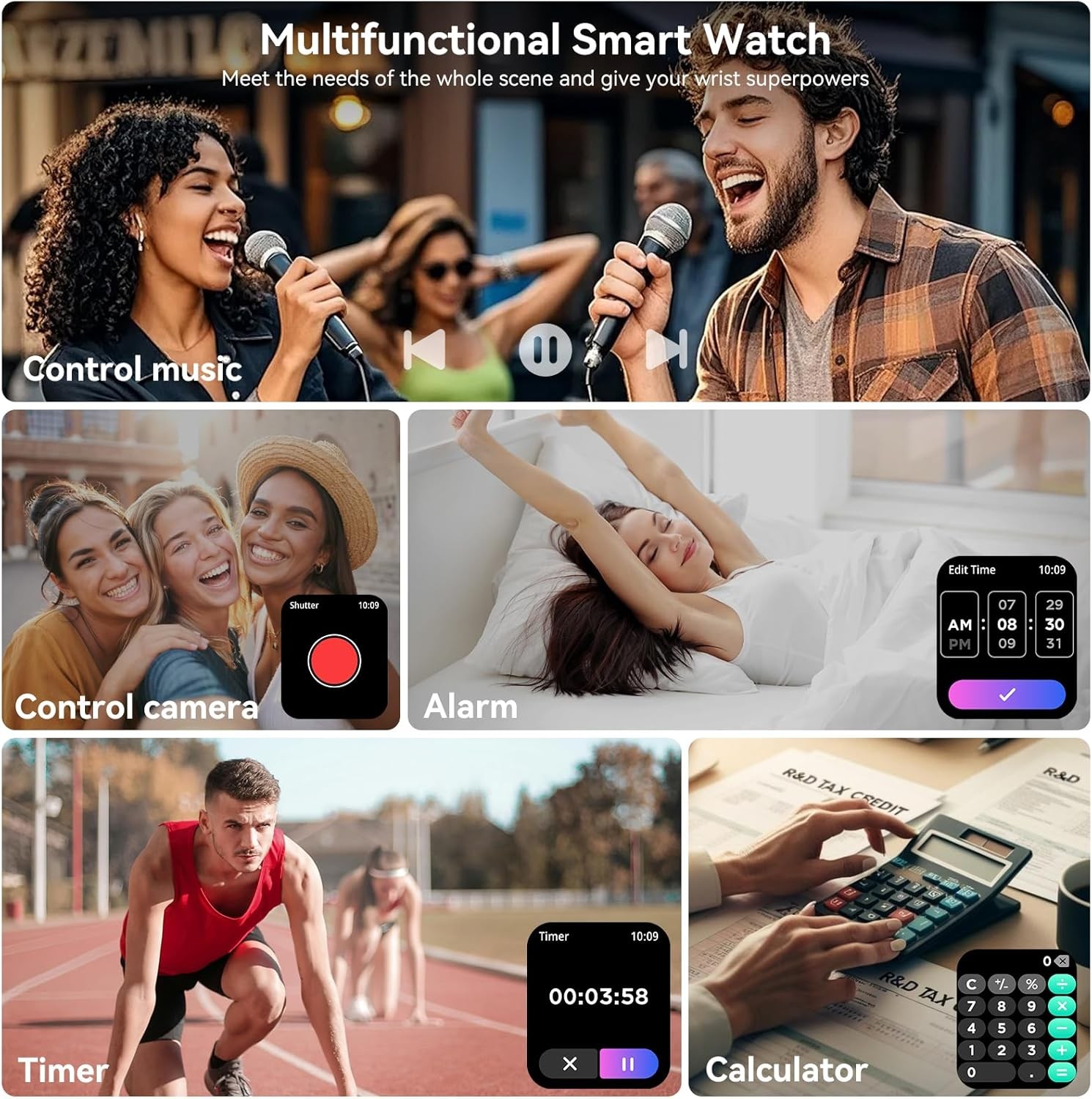 Smart Watch HD Touch Screen Smartwatch with Bluetooth Call 5 ATM Waterproof