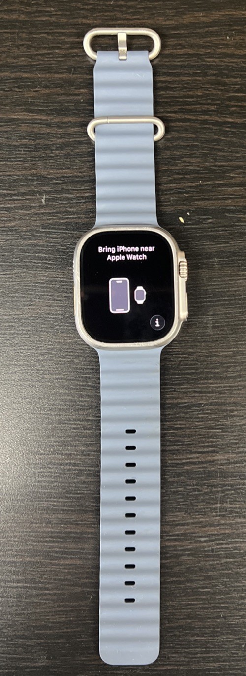 Apple Watch Ultra 3 (A3281) 49MM Silver Titanium GPS + Cellular w/Blue-Gray Band