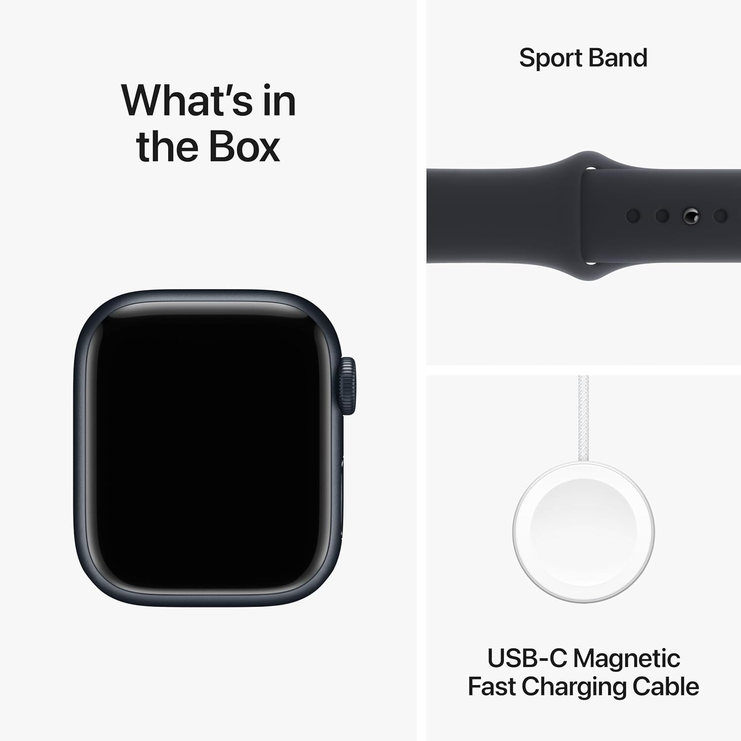 Apple Watch Series 9 GPS 45mm （2024） Aluminum Case with Midnight Sport Band M/L