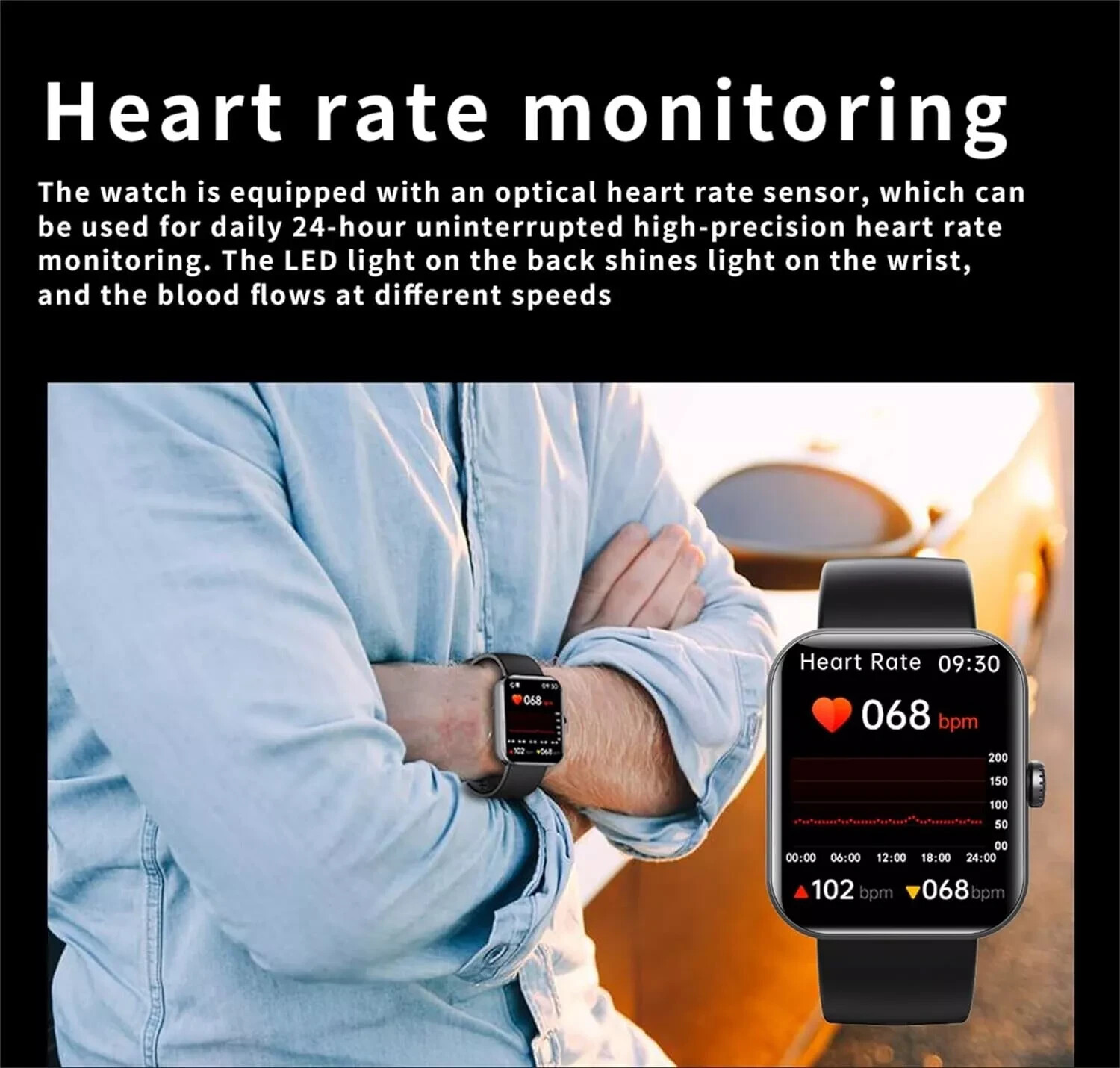 Smart Watch Women Men with Blood Pressure, Blood Oxygen Monitor Fitness Tracker