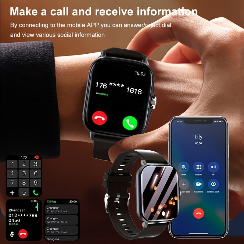 1.83” Smartwatch with Call, 100+ Sports Modes, Remote Camera, Ideal Gift Unisex
